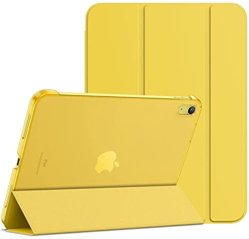 JETech Hülle für iPad (A16) 11./10. Generation (2025/2022), Dünn Ständer Harter Rücken Abdeckung Schutzhülle mit Auto Schlafen/Wachen (Gelb)
