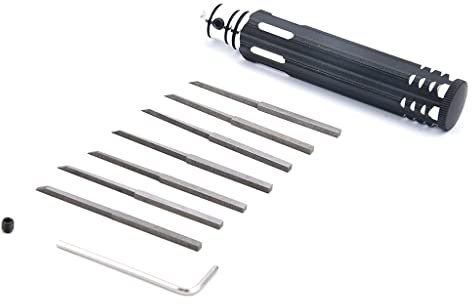 KingVal Hobby Model Scriber Resin Carved Scribe Line Cutting Tool with 7 Blades 0.1/0.2/0.4/0.6/0.8/1.0/2.0mm