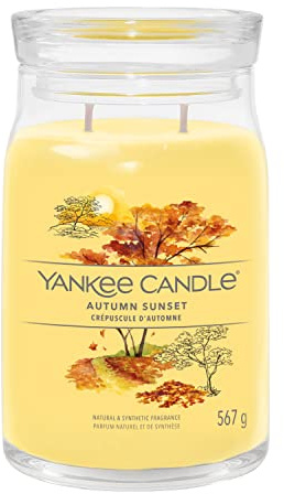 Yankee Candle Signature Duftkerze | große Kerze mit langer Brenndauer „Autumn Sunset“ | Soja-Wachs-Mix | Perfekte Geschenke für Frauen