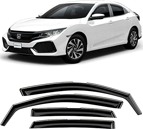 CLIM ART Windabweiser für/kompatible mit Honda Civic 2017-2022 Schrägheck X - Integrierte Regenabweiser - Autofenster Sonnen-&Regenschutz - Windabweiser Autofenster - Einfache Montage - Garantie 4 Set