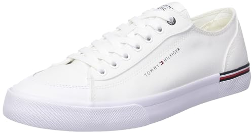 Tommy Hilfiger Herren Vulcanized Sneaker Schuhe, Weiß (White), 45