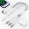 Spiralkabel USB C auf Multi Ladekabel für Apple Carplay (keine Unterstützung für iPhone 15/Android Auto), MFi-zertifiziertes 3-in-2-USB-A/C-auf-Multi USB Kabel Kurz mit Lightning/Typ-C/Micro-USB
