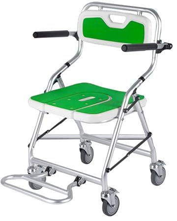 Joyfitness Toilettenrollstuhl,Toilettenstuhl mit Rollen,Toilettenstuhl Faltbar für Senioren,WC Rollstuhl,Duschhocker für Senioren mit Rollen