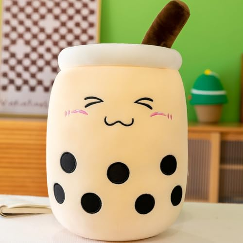 FENYW Bubble Tea Kuscheltier, 35CM Kawaii Bubble Tea Plüschtier, Kawaii Bubble Tea Plüsch, Plüschkissen Spielzeug, Niedliche Plüsch, Weiches Schlafkissen für Weihnachten Geburtstag Kinder