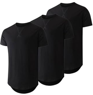 JMIERR 3 Pack T Shirt Herren Sommer Basic Einfarbig T-Shirt Baumwolle Slim Fit Hemd Kurzarm Sportwear Schwarz XL