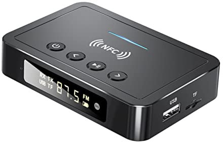 HEMOTON Récepteur Audio avec Adaptateur Transmetteur Audio sans Fil pour TV Et Projecteur Support NFC Et Latence Faible