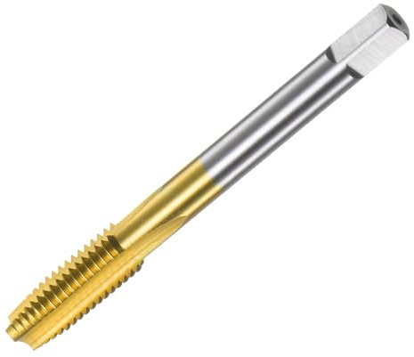uxcell Metric Thread Tap M8 x 1.25 H2 120mm Extra Long Titanium Coated M35 High Speed Steel Straight Flute Screw Thread Milling Machine Taps Threading Tapping Repair Tool
