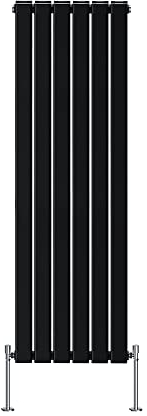 NRG 1600x408 Vertical Column Designer Radiator Black Double Flat Panel