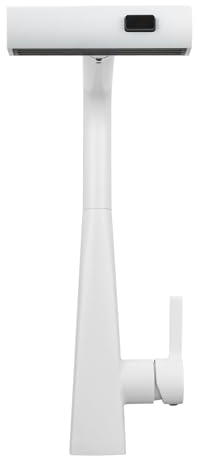 Robinet de cuisine rotatif à 360 ° - Extensible - Avec douchette - Mitigeur de cuisine avec douchette - 3 modes - En acier inoxydable - Blanc