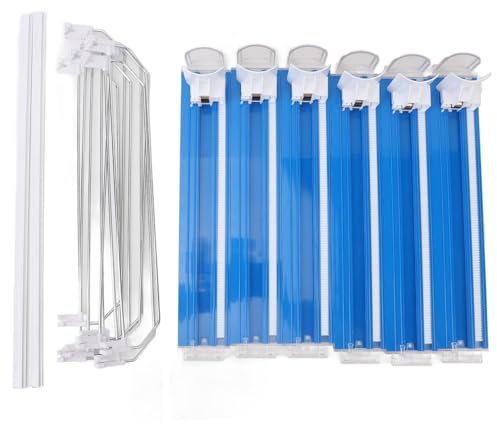 AONYAYBM 6-teiliger Getränke-Organizer für Kühlschrank, Automatischer Pusher Glide, Selbstschiebender Getränkedosenspender, Verstellbarer Bierdosen-Wasserflaschen-Getränkespender,(Blau)