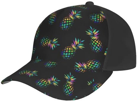 Ananas (2) Print Baseball Cap, Curved Brim Baseball Cap, Casual Sun Hut, Unisex Baseball Cap Black, Black, One Size, Schwarz , Einheitsgröße