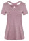 Sykooria Damen Sport Fitness T-Shirt Kurzarm Rundhals Laufshirt Trainingsshirt Leicht Atmungsaktiv Shortsleeve Gym Fitness Yoga Top, Helllila Rosa S