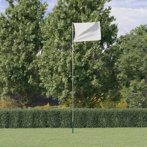 JUDYY Teleskop-Fahnenmast Silbern 5,55 m Aluminium, Antennenmast, Fahnenstange