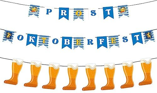 2 Stück Deutschland Oktober Oktoberfest Banner Der Brief Banner Kuchen Topper Bier Pappe Essen Herzmuster