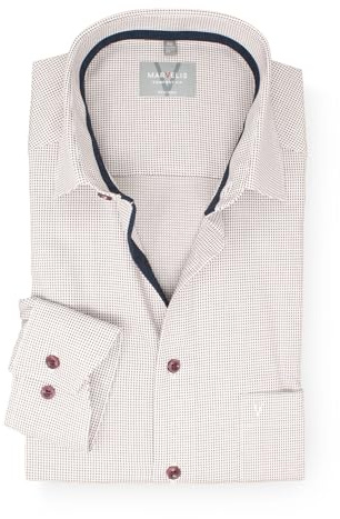 Marvelis Hemd Comfort Fit bordeaux/weiss gemustert 7024.64.35, Kragenweite/Größe:45
