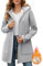 RITOSTA Felpe con Cappuccio Donna Lungo Felpa Pile con Zip Tasche Cappotto Invernale Giacca Elegante Giaccone Giubbino Cappotti Termica Sweatshirt Cardigan Parka Autunno Invernali (Grigio Chiaro,L)