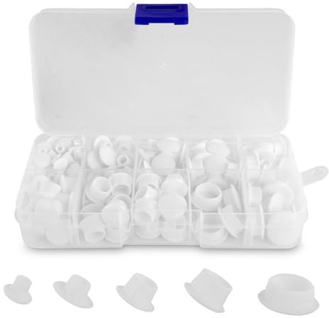 150 Pcs Plastic Hole Plugs White, Screw Hole Covers In 5 Sizes, White Round Hole Cover Available In 5/6/8/10/12mm, Cover Cap For Cabinet, Universally Applicable Furniture Hole Covers