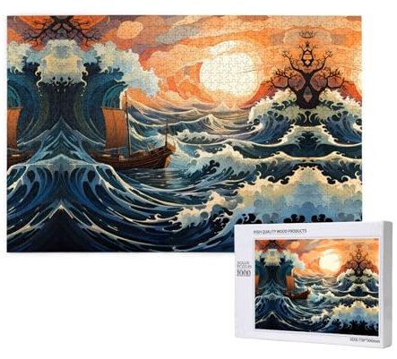 Sea and Sail Puzzles 1000 Teile für Puzzle, Holzpuzzle für Familie, Freunde, Heimdekoration, Wandkunst, 29,5 x 50 cm