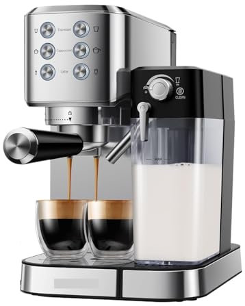 CVNIMV Machine à café Expresso 20 Bars pour la Maison, cafetière Expresso avec mousseur à Lait Automatique pour Cappuccino et Latte, réservoir d'eau Amovible de 34 oz