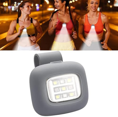 DASIAUTOEM LED Clip Lampe, Lauflicht Taschenlampe Lauflicht LED Stirnlampe USB Wiederaufladbar 5 Modi Lauflicht LED Kleinstirnlampe für Joggen Läufer Angeln Camping Wandern Bergsteigen