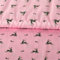 SCHÖNER LEBEN. Baumwollstoff Trachtenstoffe Satin-Touch Hirsch Blätter rosa 1,5m Br.