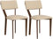 HOMCOM Lot de 2 chaises Salle à Manger, chaises de Cuisine, sans accoudoirs, avec Dossier, Pieds en Bois Massif, Tissu Effet Lin, pour Salon, Salle à Manger, Chambre à Coucher, Beige