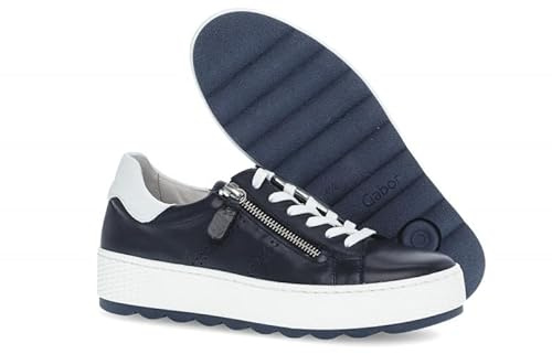 Gabor Women's Low-Top Trainers, Women's Low Shoes, Midnight White 66, 4.5 UK