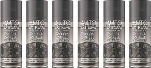 HitlineUK 6 x 400ml Alloy Wheel Grey Spray Paint | Premium Alloy Wheel Paint | Corrosion Resistant | Restore & Refurbish with Grey Alloy Spray Paint | Ideal for Alloy Wheels