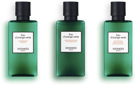 Hermes Eau d'Orange Verte Amenity Set Includes Shower Gel, Shampoo and Conditioner 80ml 2.7 ounces Each Bottle