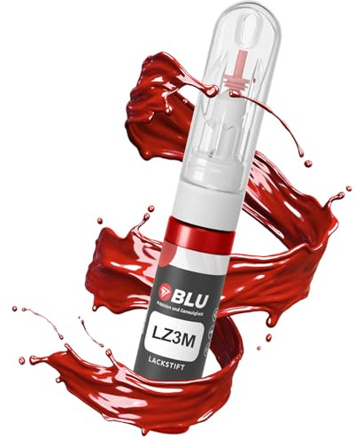 BLU Lackstift Auto kompatibel für Audi LZ3M ROT MISANOROT | Auto Lack Reparatur 2in1 Ausbesserungslack Pinsel + Nadel