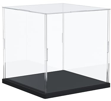 DuvinDD Acrylic Display Case for Lego Botanicals Bonsai 10281 - Black Base 25 x 25 x 25 cm - Dust Protection for Model Collectors