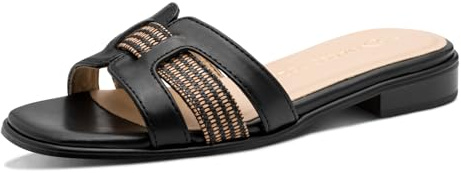MARCO TOZZI Damen Sandale weiches Feel Me Fußbett weiches Innenfutter Vegan Modern