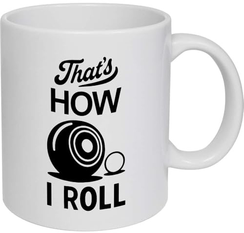 Azeeda 'That's How I Roll: Bowls' Ceramic Mug - 320ml (11oz) (MG00089050) | Coffee / Tea Cup for Home, Office, Hot Drinks and Gifts