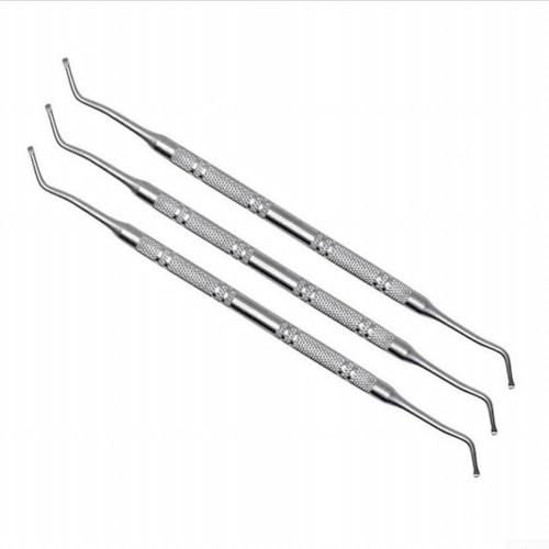 Kit di pulizia per unghie incarnite in acciaio inox, 3 pezzi, per una facile manutenzione