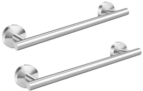GlazieVault Towel Rail Wall Mounted 30CM – SS304 Stainless Steel Bathroom Towel Holder & Hand Towel Holder for Bathrooms & Kitchens