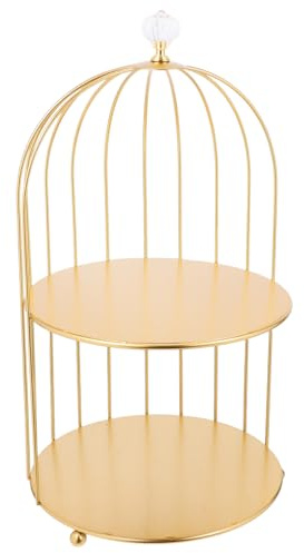 Mipcase VogelkäFig TortenstäNder 2 Etagen Goldener Cupcake Dessert StäNder FüR Hochzeitstorten Vintage Tischdeko Und Feierlichkeiten
