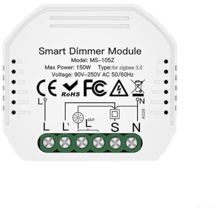 Smart For Zigbee Dimmschalter-Modul, für Tuya für Zigbee 3.0 Hub für kabellose Steuerung der Heimbeleuchtung mit Fernbedienung Dimmen über App