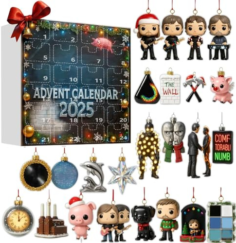 2025 Rock & Metal Legends Adventskalender 24-tägiger Weihnachtskalender mit Sammlerstücken berühmter Musiker Ein tolles Geschenk für Rock- und Metal-Fans Perfekt für Rockliebhaber