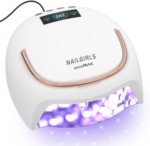 NAILGIRLS Professional 80W Salon UV LED Nail Dryer Lamp with 4 Timer Settings- Fast Curing, Hands-Free Design for Manicures & Pedicures (UK Plug),Plug -in