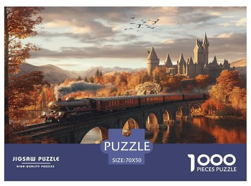 Hogwarts Express, Schloss Puzzle 1000 Teile Für Erwachsene, Lernspiele, Heimdekoration70x50cm/1000pcs