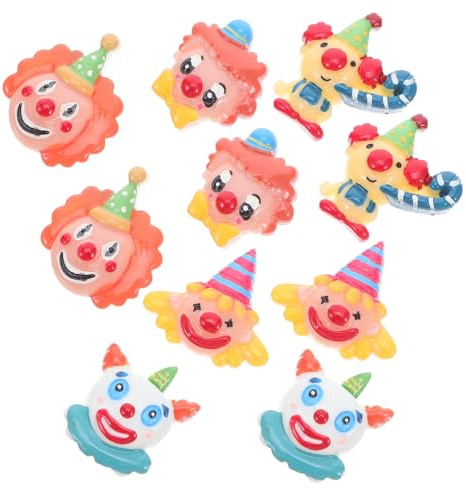 Clown Kopfschmuck Accessoire 10 Stück aus Kunstharz für Kinder | Bastelzubehör , Haaraccessoires mit Zufälligem Stil Zufällige Farbe Zufälliger Stil