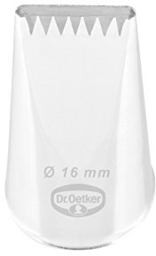 Dr. Oetker Sternbandtülle, 16 mm, Sternbandtülle aus der Tüllen-Manufaktur, Backzubehör zum Dekorieren (Farbe: silber), Menge: 1 Stück