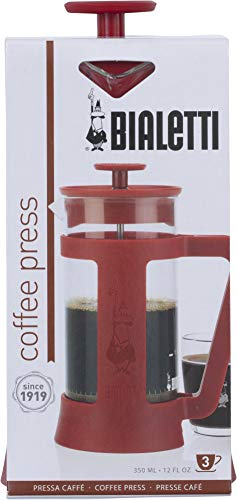 Bialetti GoodCook - Prensa de café de acero inoxidable y cristal de borosilicato extraíble resistente al calor, color rojo