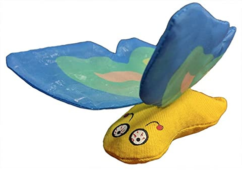 Yeowww! Duckyworld 100% Organic Flower Leaf Catnip Cat Toy Butterflies (1 Toy, Blue)