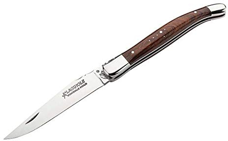 Herbertz 10IT4001833103698IT10 Pataud Fontenille Laguiole - Coltellino Tascabile Tradizionale, 12C27, con Ciotole in Ferro, Motivo a Croce di Pastore, Ganasce in Acciaio Inox Lucido