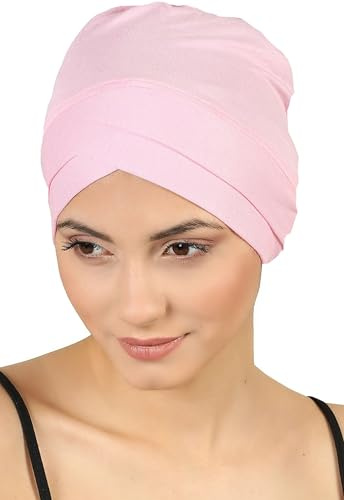 Deresina Headwear W-Front Bambus Chemo Kopfbedeckung für Frauen – Weiche Turban bei Haarausfall und Alopezie, Atmungsaktive und Bequeme Mütze