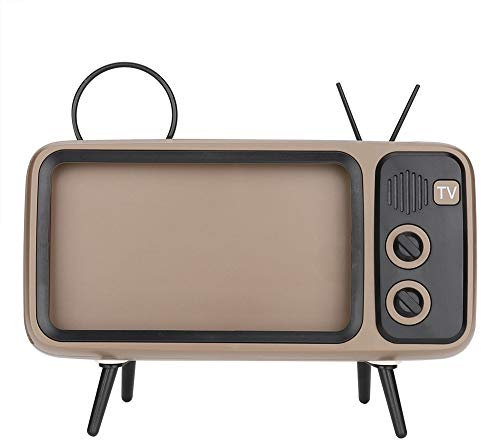Retro telefono cellulare Altoparlante Bluetooth a forma di TV con audio HD Adatto per smartphone portatile da 6 pollici con altoparlante portatile Mini amici e familiari(Grigio)