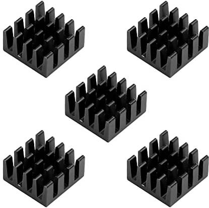 Othmro 5 stücke Schwarz Aluminium Kühlkörper Kühlrippe Kühler Leiterplatte für Led Halbleiter Integrierte Schaltung Gerät 14x7mm (WxH)