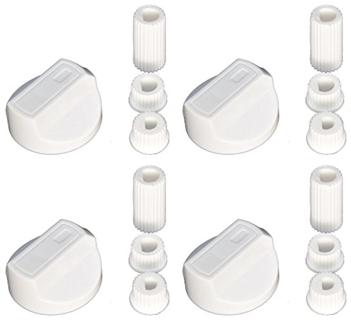 Yourspares Universal White Control Knobs for Ovens, Cookers and Hobs (Pack of 4)