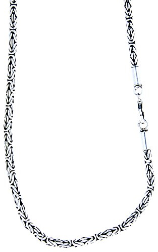 Kiss of Leather Edle Königskette aus 925 Sterling Silber, 3 mm dick, 45-65 cm (65)